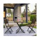 HurryGuru Furniture Outdoor 3 Piece Foldable Rattan Coffee Table Set Garden Patio - Oatmeal