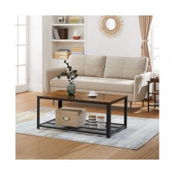 Hurry Guru Coffee Table with Metal Frame Storage S...