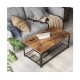 Hurry Guru Coffee Table with Metal Frame Storage Shelf Rustic Brown