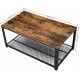 Hurry Guru Coffee Table with Metal Frame Storage Shelf Rustic Brown