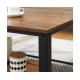 Hurry Guru Coffee Table with Metal Frame Storage Shelf Rustic Brown