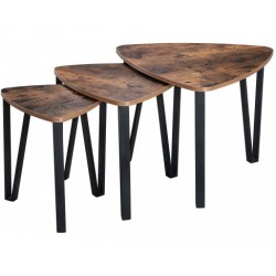 HurryGuru Vintage Nesting Coffee Table Set of 3