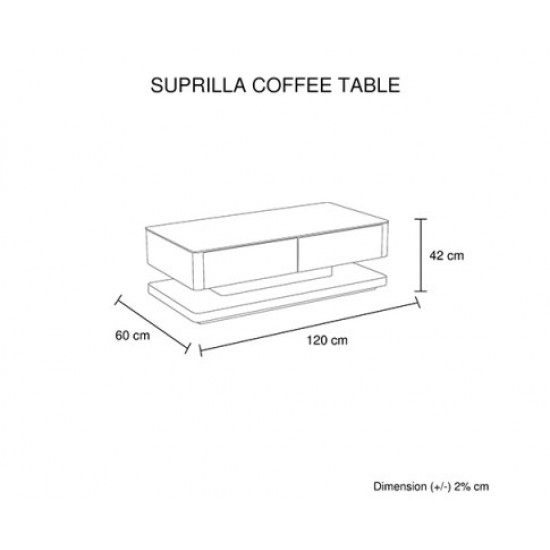 HurryGuru Stylish Coffee Table High Gloss Finish Shiny White Colour with 4 Drawers Storage
