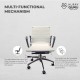 White Office Chair PU Leather Mid Back Adjustable Executive Gaming Seat