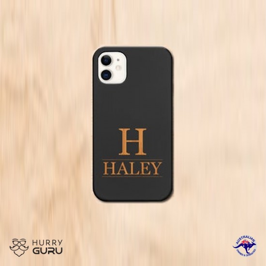 " Customize Initial " Wood Personalized Engraved Phone Case 