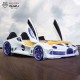 Premium Kids Racing White Double Car Bed 