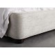 Bg Beige King or Queen Size Buttoned Fabric Bed Frame