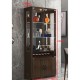 Brown Mirrored back Glass And wood Display Cabinet Show Case Storage wall 
