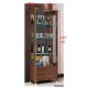 Mirrored Back Glass And Wood Display Cabinet Show Case Storage Wall 