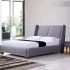 Italian Designed King or Queen Size Grey Fabric Bed Frame