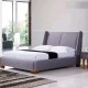 Italian Designed King or Queen Size Grey Fabric Bed Frame