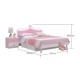 Kids Bedroom Set Bed Storage Desk with drawer Wardrobe Bedside Table Baby Pink