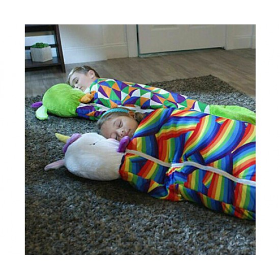 Hurryguru  Large Size Happy Sleeping Bag Child Pillow Birthday Gift Camping Kids Nappers Green